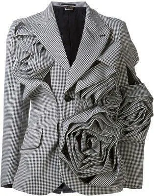 3D Rose Gingham Blazer