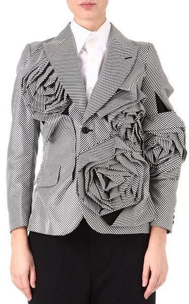 3D Rose Gingham Blazer