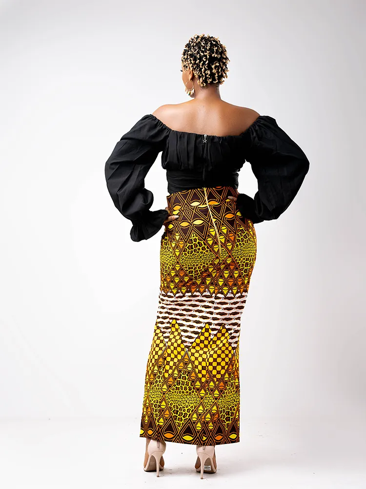 African Print Diba high Slit Pencil Skirt