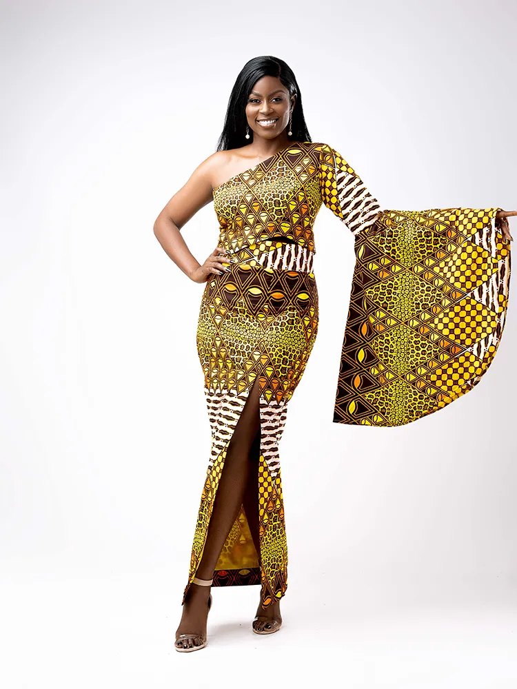 African Print Diba high Slit Pencil Skirt