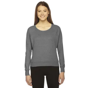 American Apparel Women's Athletic Grey Triblend Lightweight Raglan Pullover