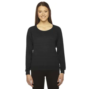 American Apparel Women's Tri Black Triblend Lightweight Raglan Pullover