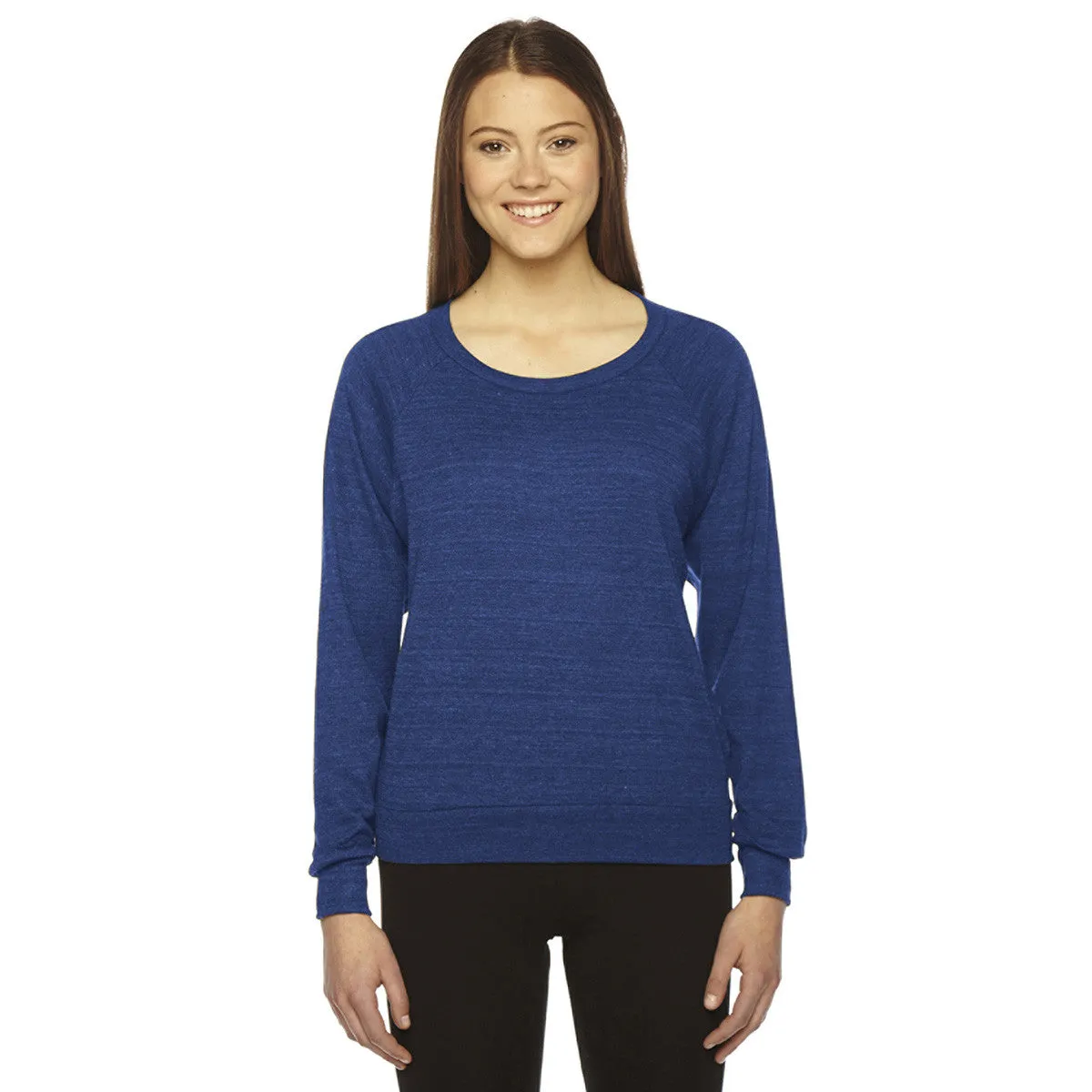 American Apparel Women's Tri Indigo Triblend Lightweight Raglan Pullover