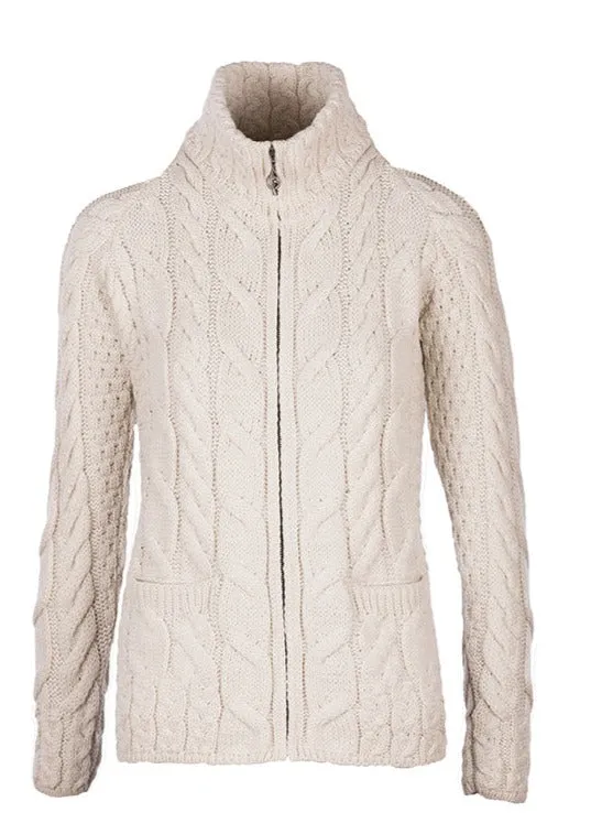 Aran Full Zip Cardigan | Natural