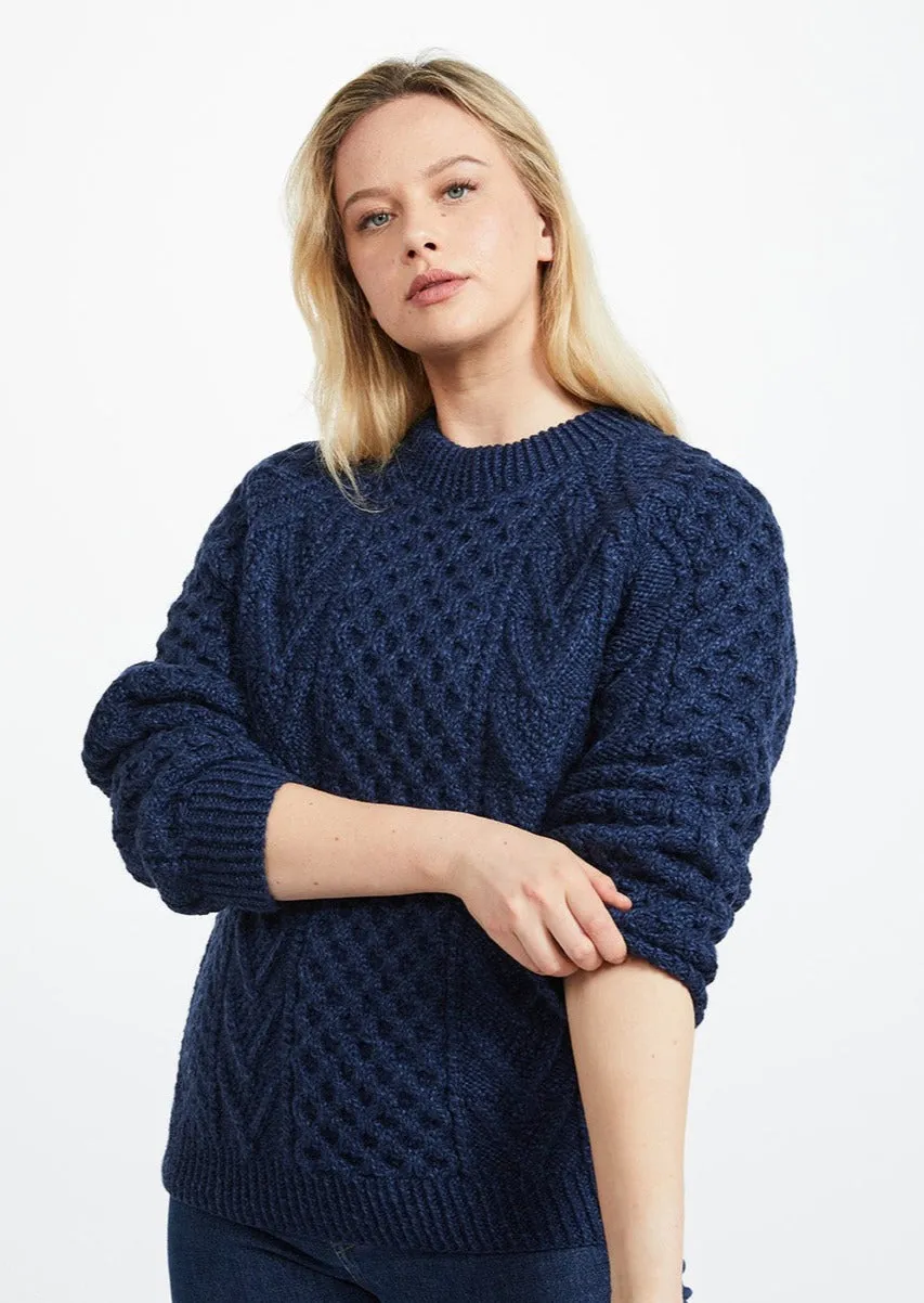 Aran Handknit Crew Neck Sweater | Atlantic