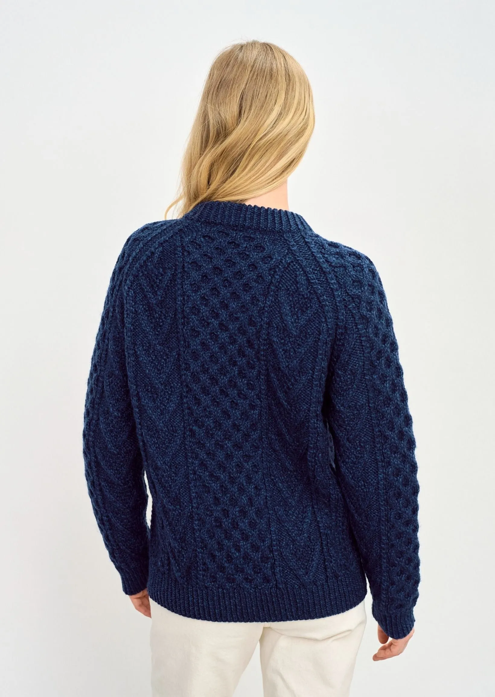 Aran Handknit Crew Neck Sweater | Atlantic