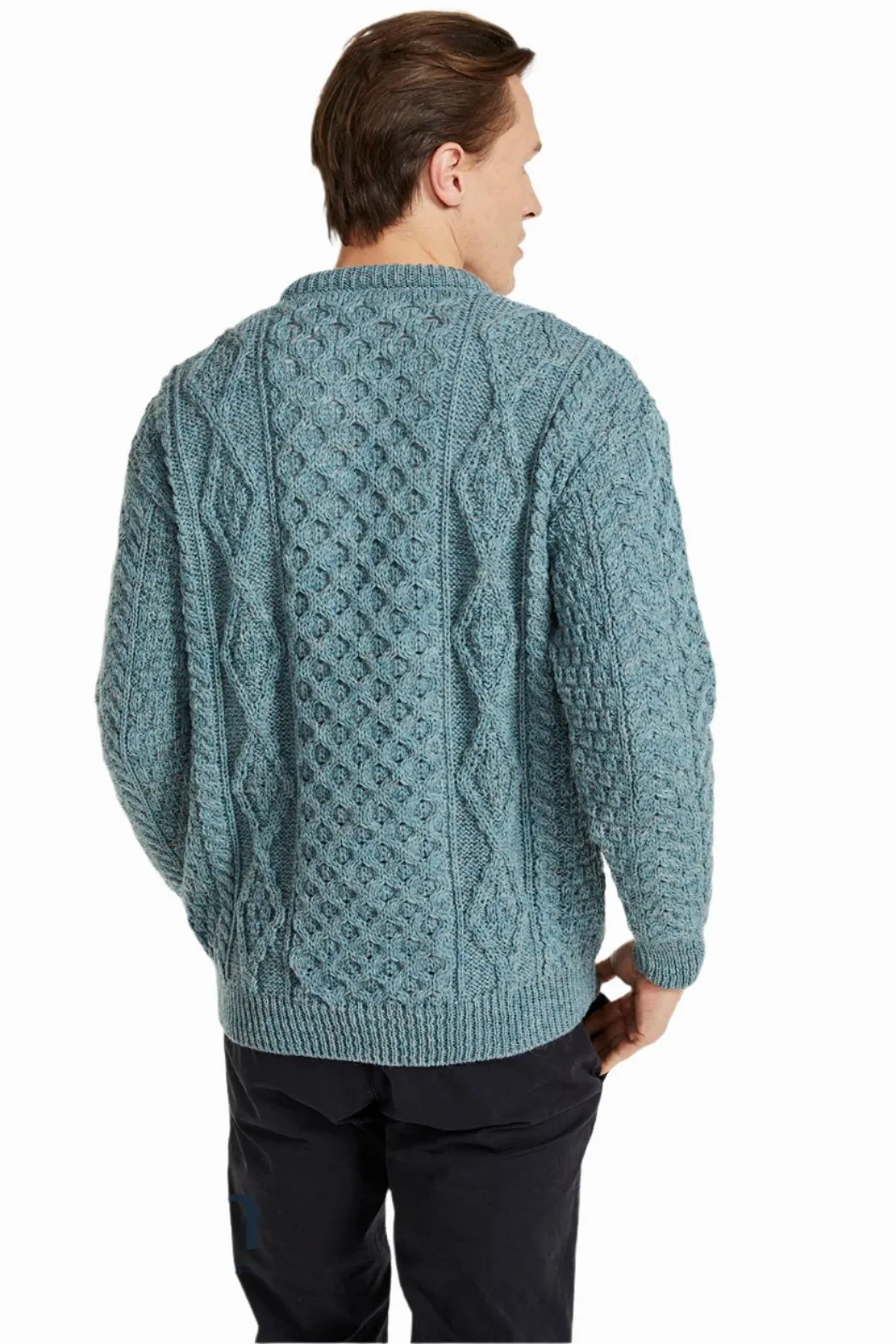 Aran Unisex Wool Sweater | Summer Storm