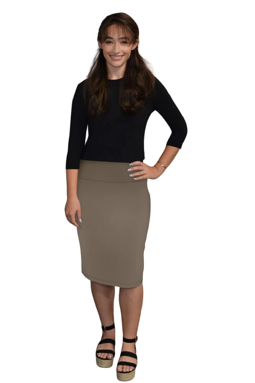 Basic Cotton Pencil Skirt Style 1434