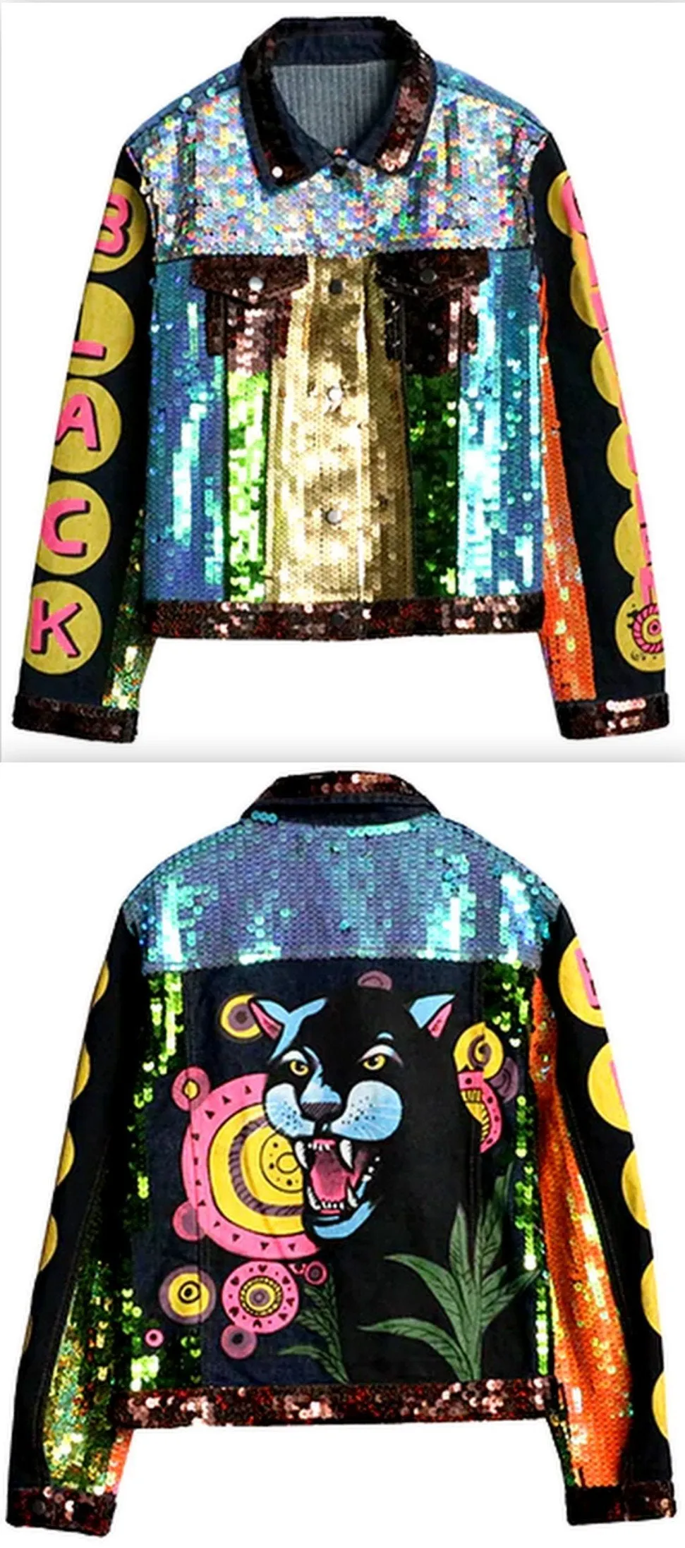 Black Panther Sequin-Embellished Jacket