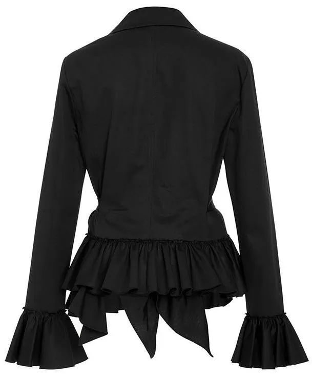 Black Ruffle Peplum Jacket