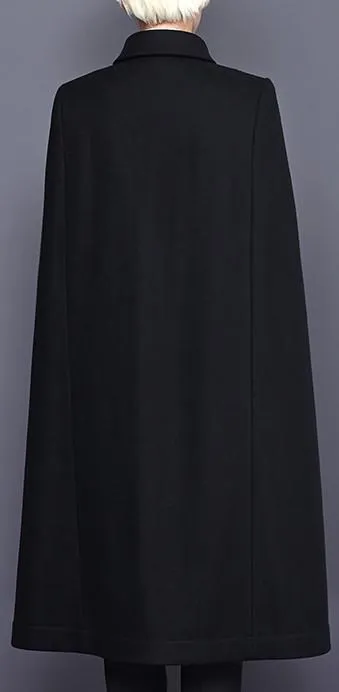 Black Wool Cape Jacket