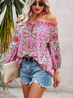 Bohemian Off-Shoulder Floral Top