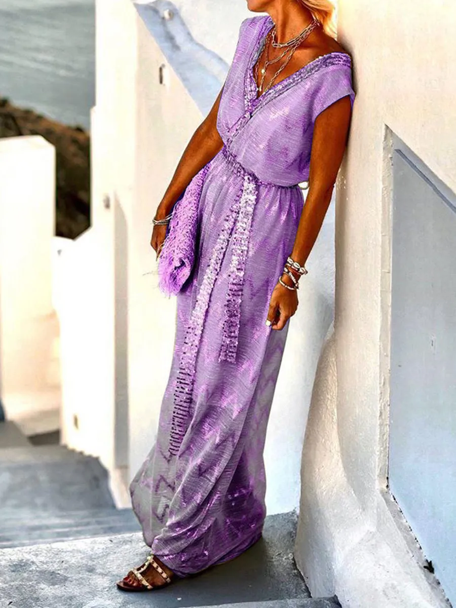 Bohemian V-Neck  Maxi Dress