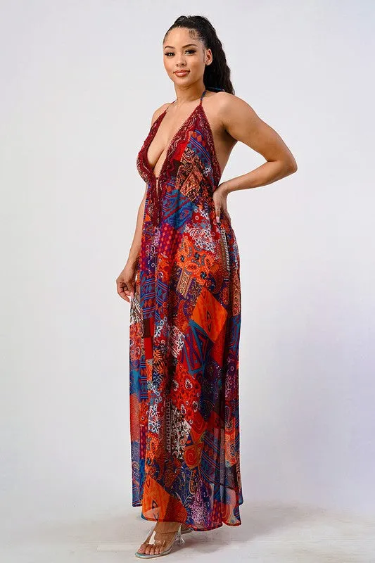 Boho Babe- Sleeveless Maxi Dress