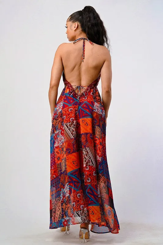 Boho Babe- Sleeveless Maxi Dress