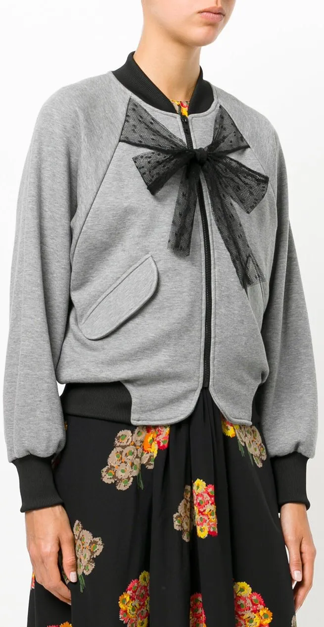 Bow Detail Bomber Jacket