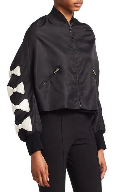 Bow-Sleeve Bomber Jacket