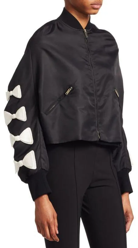 Bow-Sleeve Bomber Jacket