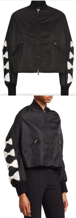 Bow-Sleeve Bomber Jacket