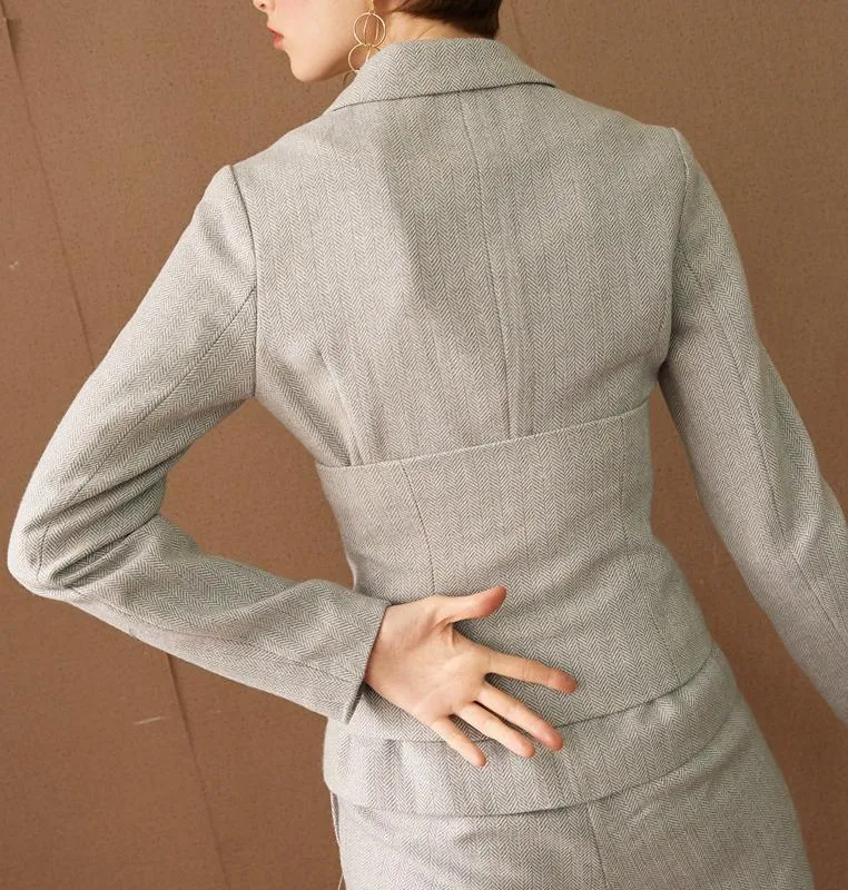 Button Corset Woven Jacket