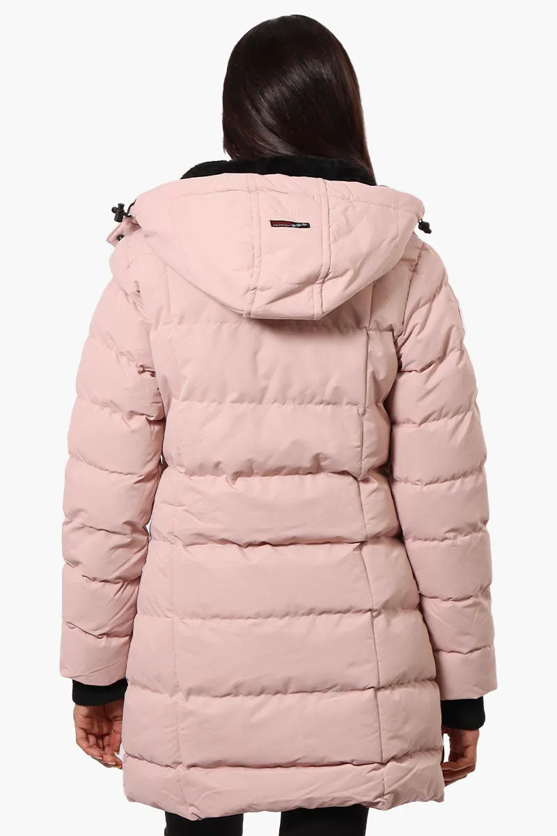 Canada Weather Gear 3/4 Length Bubble Parka Jacket - Pink