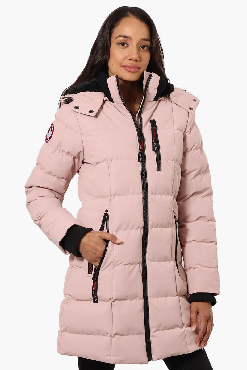 Canada Weather Gear 3/4 Length Bubble Parka Jacket - Pink