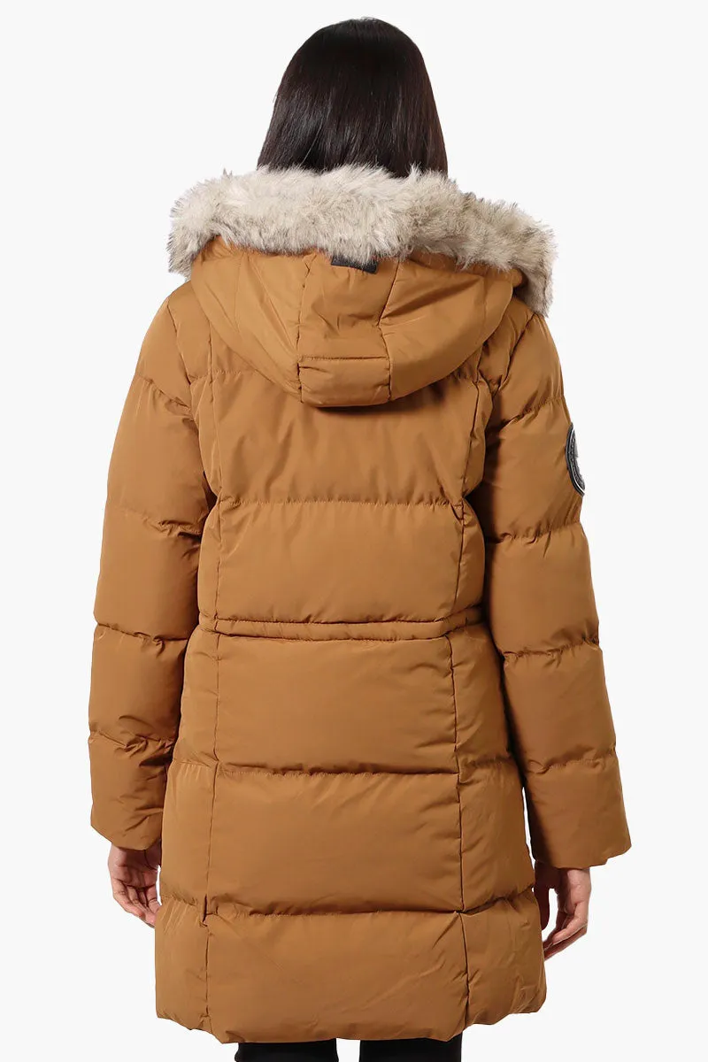 Canada Weather Gear 3/4 Length Puffer Parka Jacket - Camel