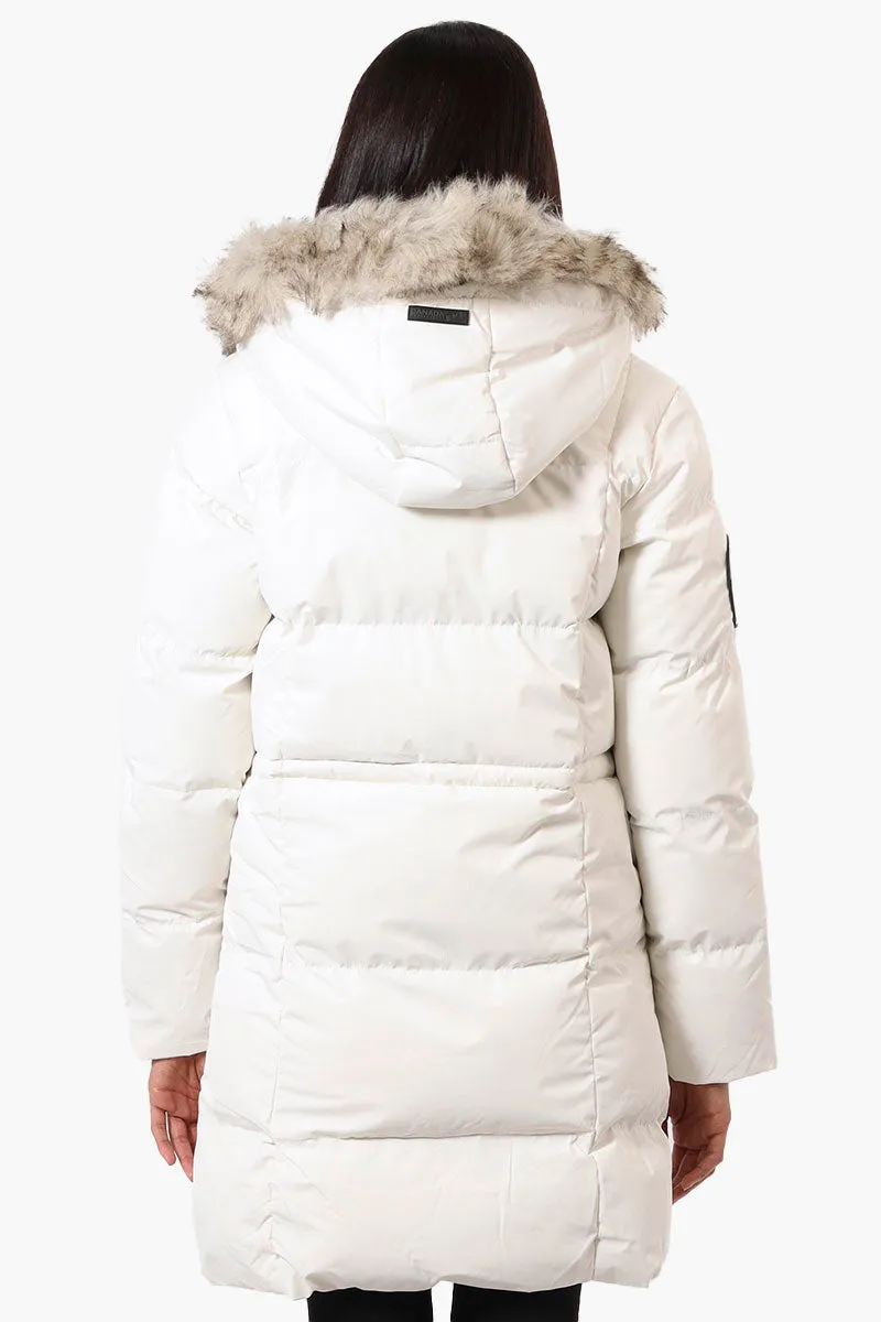 Canada Weather Gear 3/4 Length Puffer Parka Jacket - White