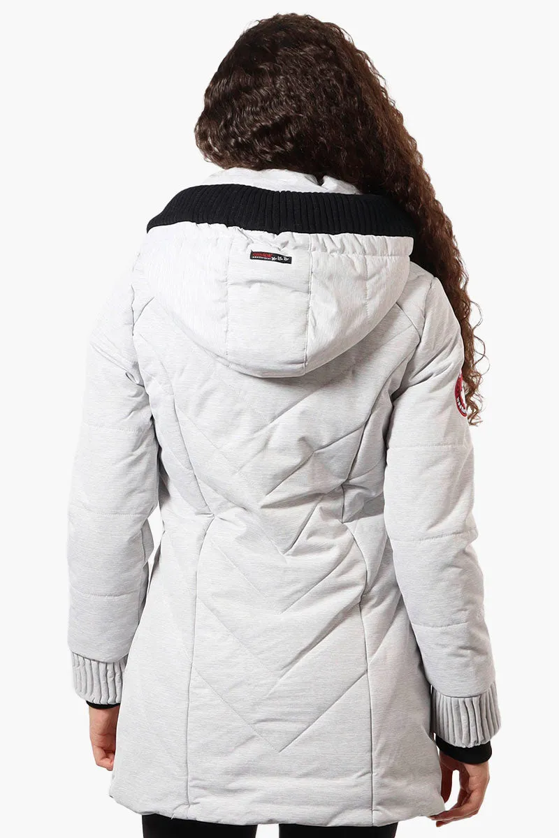 Canada Weather Gear Chevron Quilted Parka Jacket - White