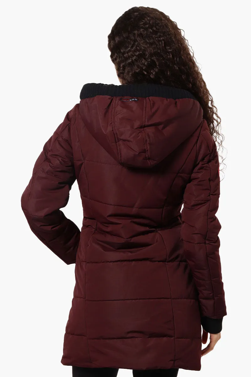 Canada Weather Gear Faux Fur Lined Hood Parka Jacket - Burgundy