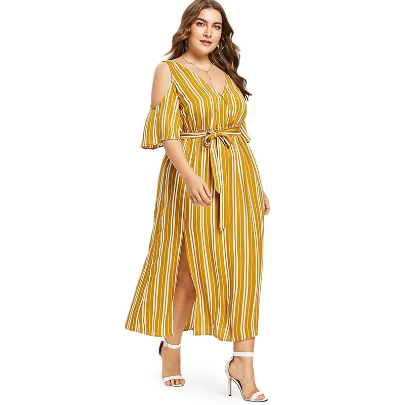 Cold Shoulder Maxi Long Dress