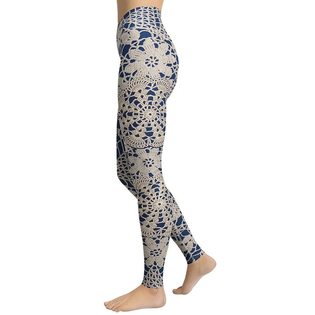 Crochet Print Yoga Leggings