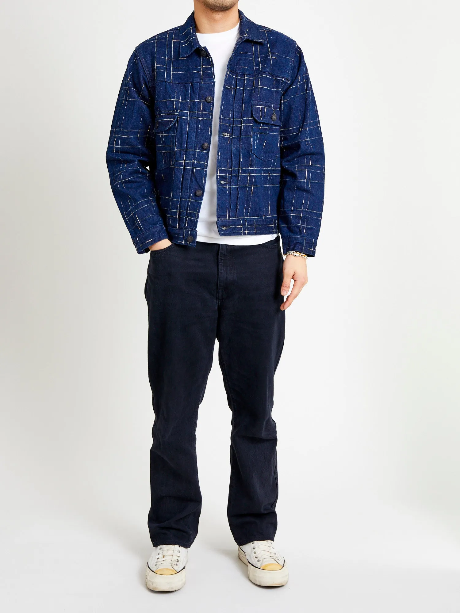 D4574 "Midare Kasuri" 14oz Selvedge Type-2 Jacket in Indigo