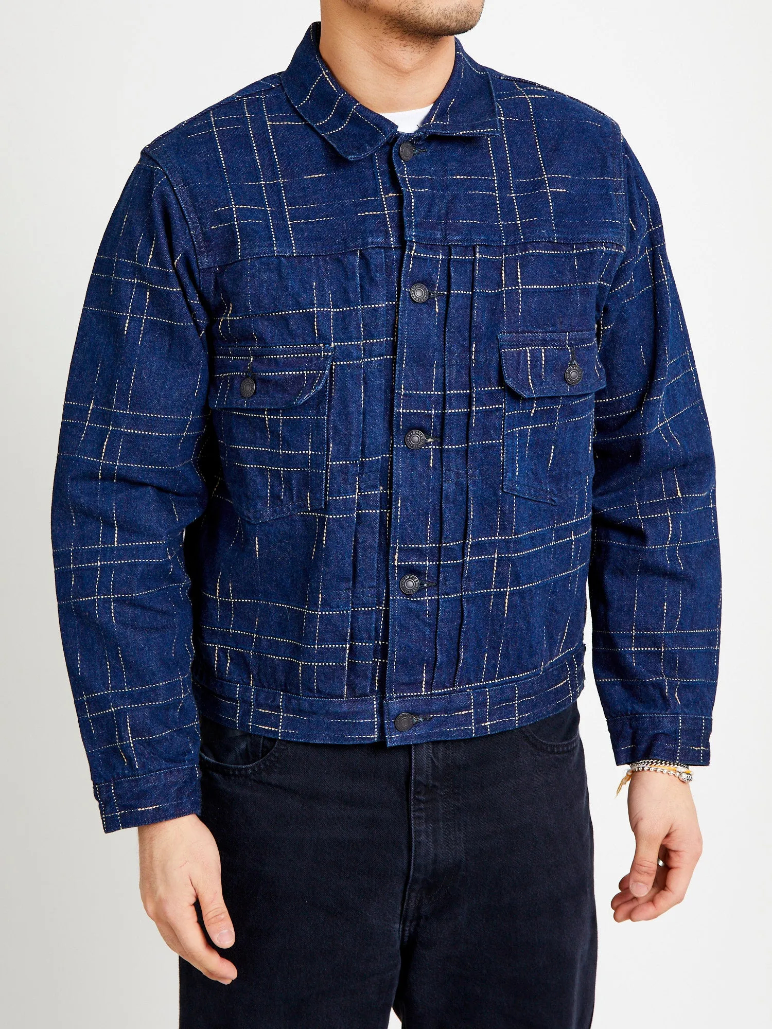 D4574 "Midare Kasuri" 14oz Selvedge Type-2 Jacket in Indigo