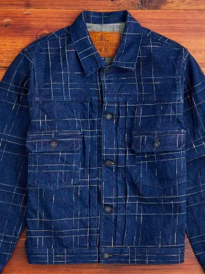 D4574 "Midare Kasuri" 14oz Selvedge Type-2 Jacket in Indigo