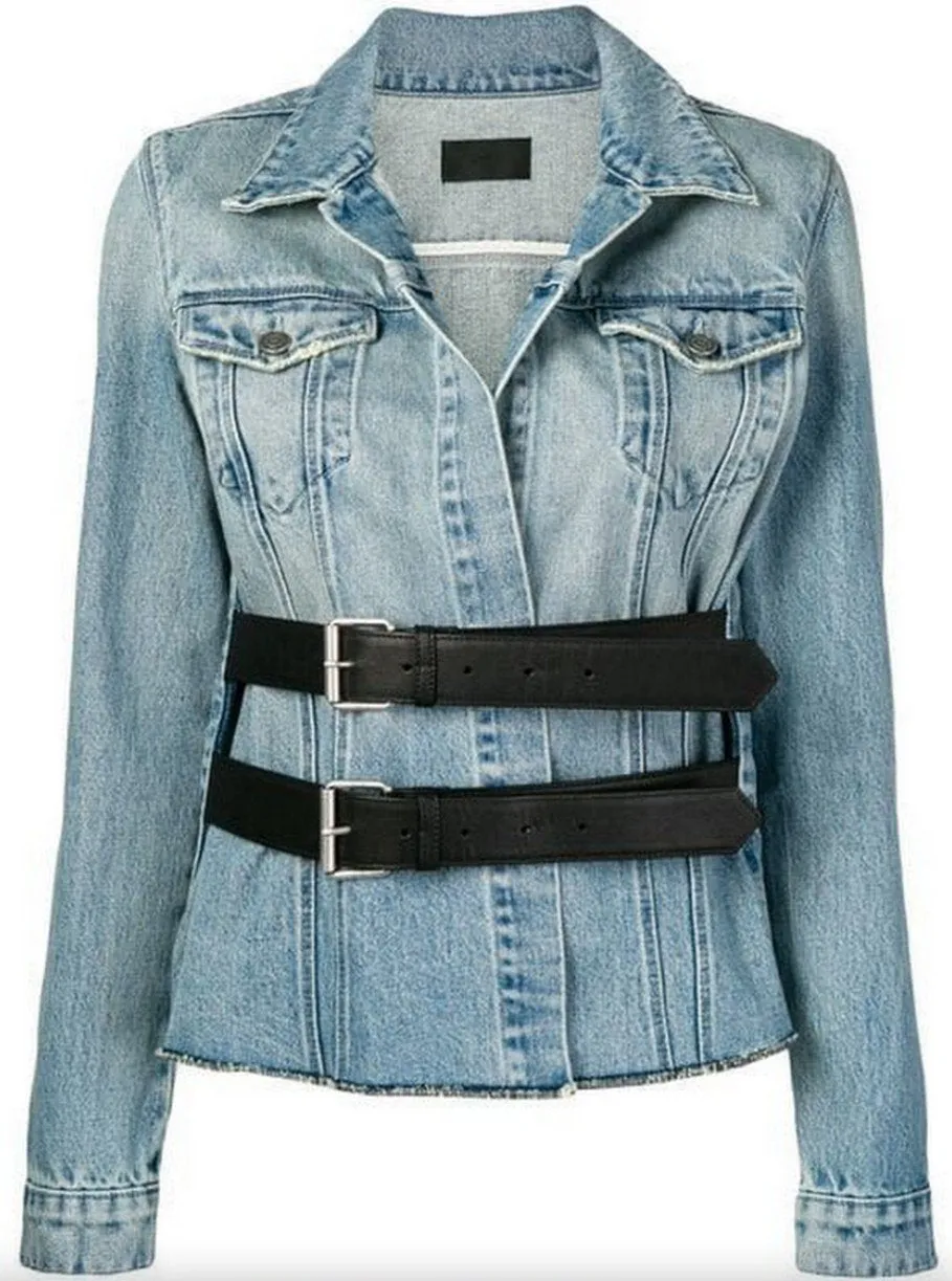 Double Buckle Denim Jacket