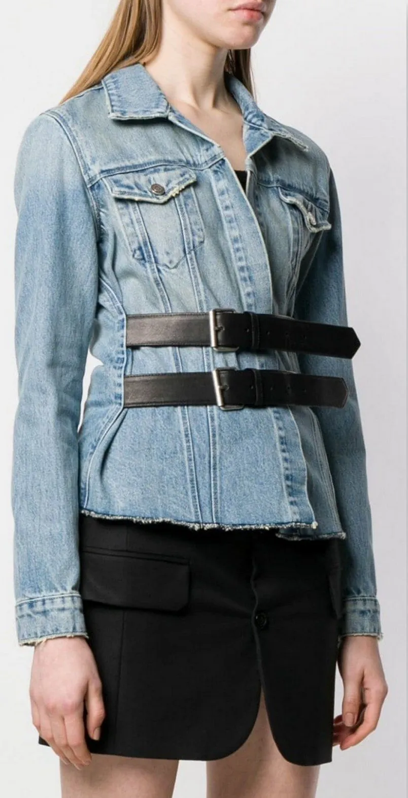 Double Buckle Denim Jacket