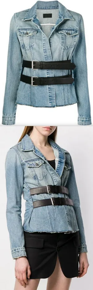 Double Buckle Denim Jacket