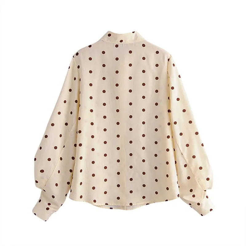 Elegant Polka Dot Print Women Blouses Stylish