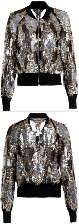 Embellished Mesh Jacket