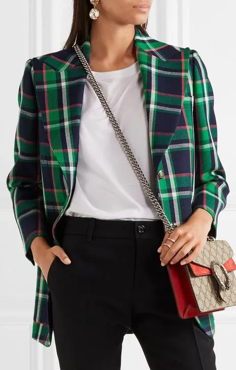 Embellished Tartan Blazer