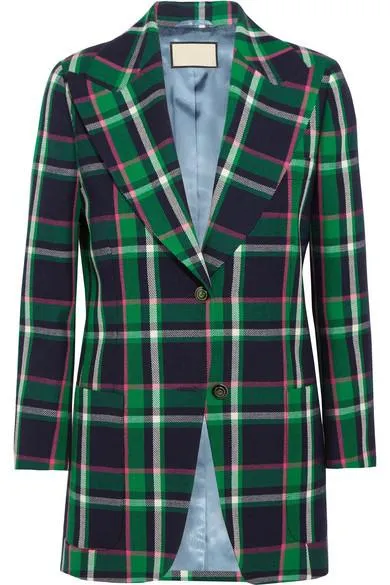 Embellished Tartan Blazer