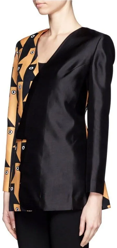 Face Print Asymmetric Blazer