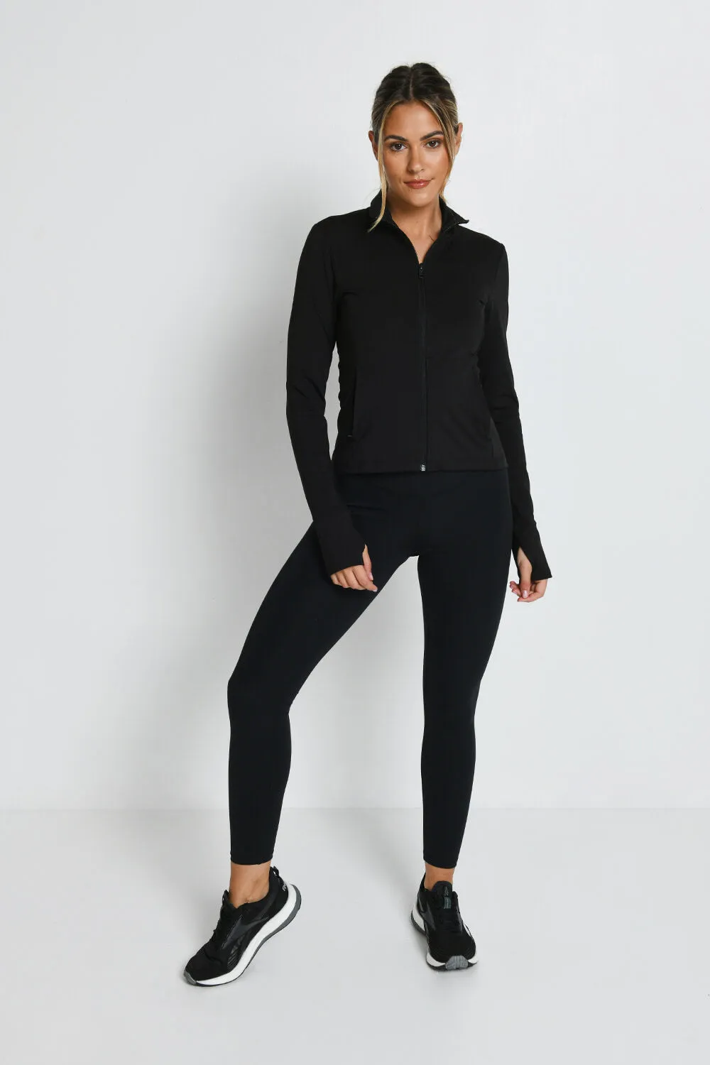 Focus 7/8 High Waisted Sports Leggings - Midnight Black