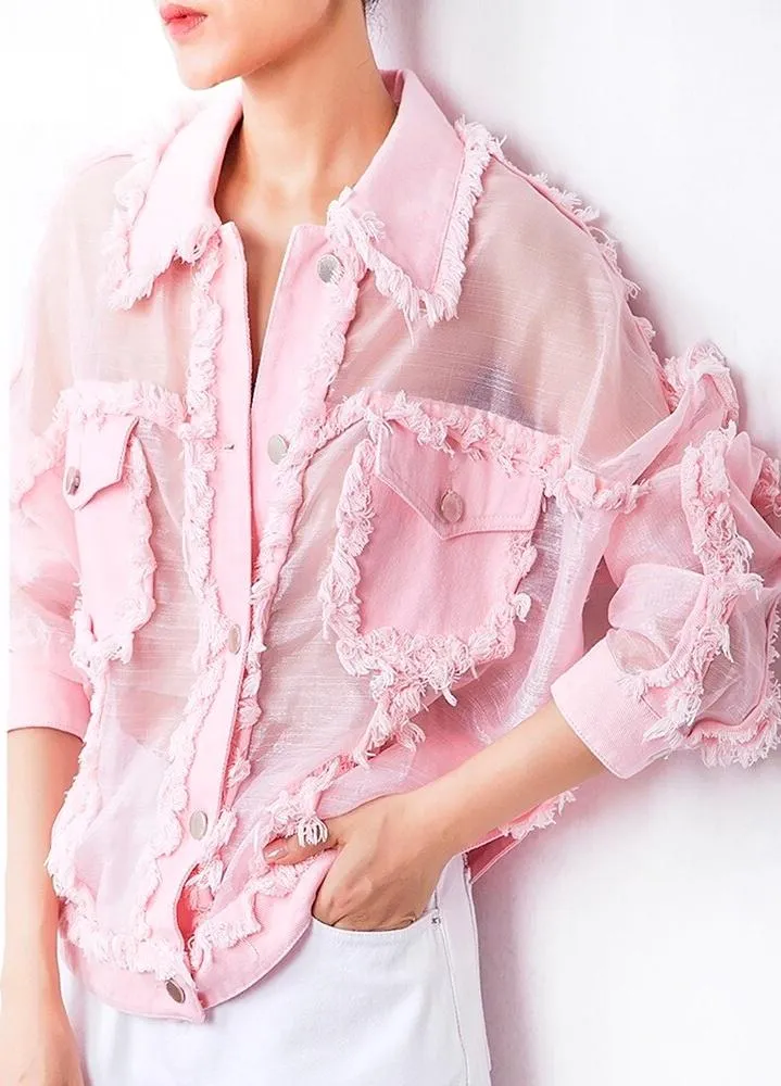 Frayed Organza Jacket