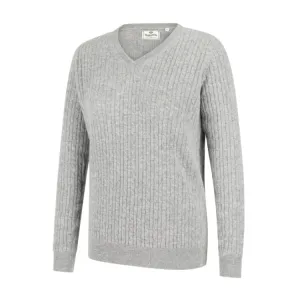 Hoggs of Fife Ladies Lauder Cable Pullover - Grey