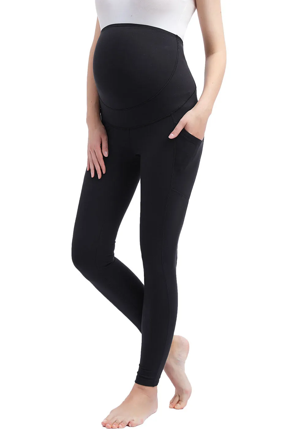 Kimi   Kai Maternity "Gwen" Belly Support Pocket Leggings (28" Inseam)