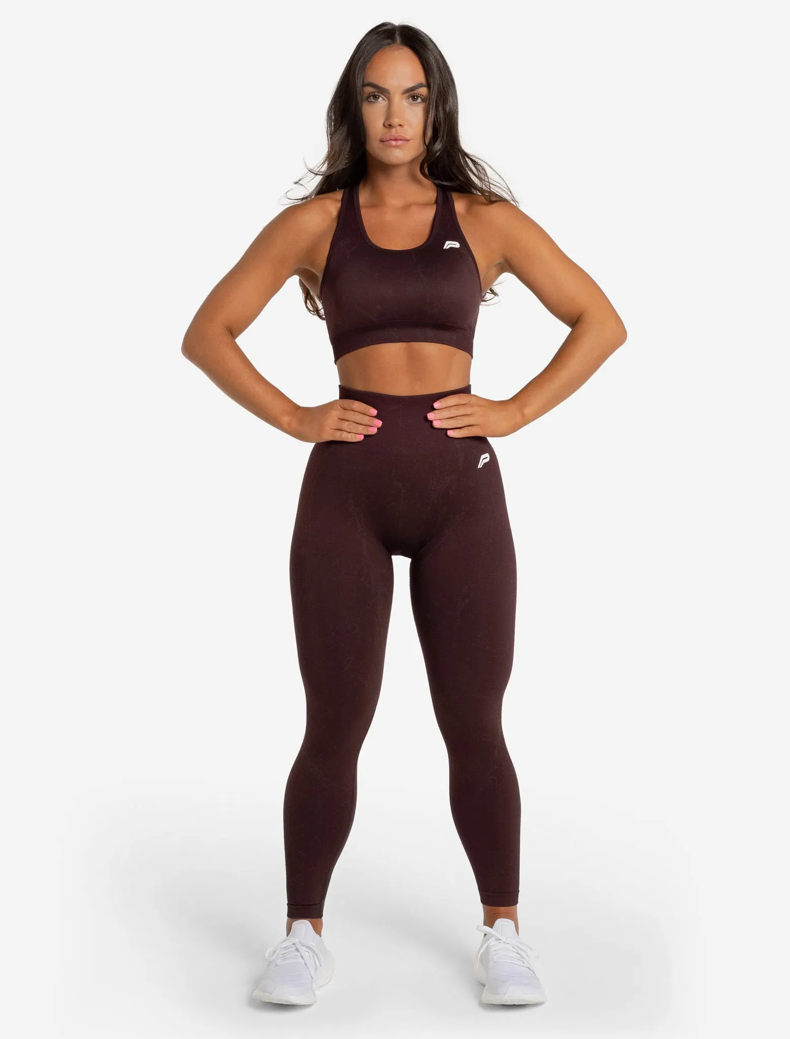 Marble Seamless Leggings - Black Cherry