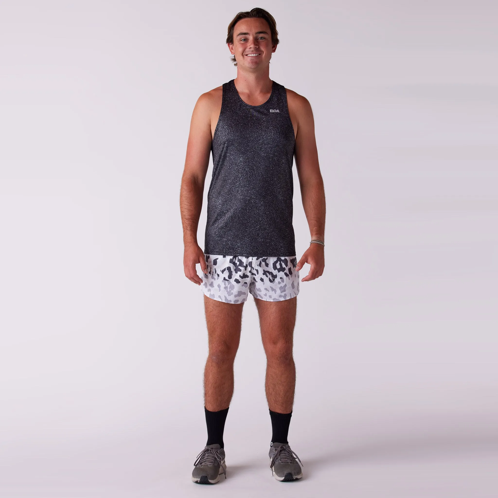 Men's Heat 3" Lined Half Split Short - Abstract Leopard