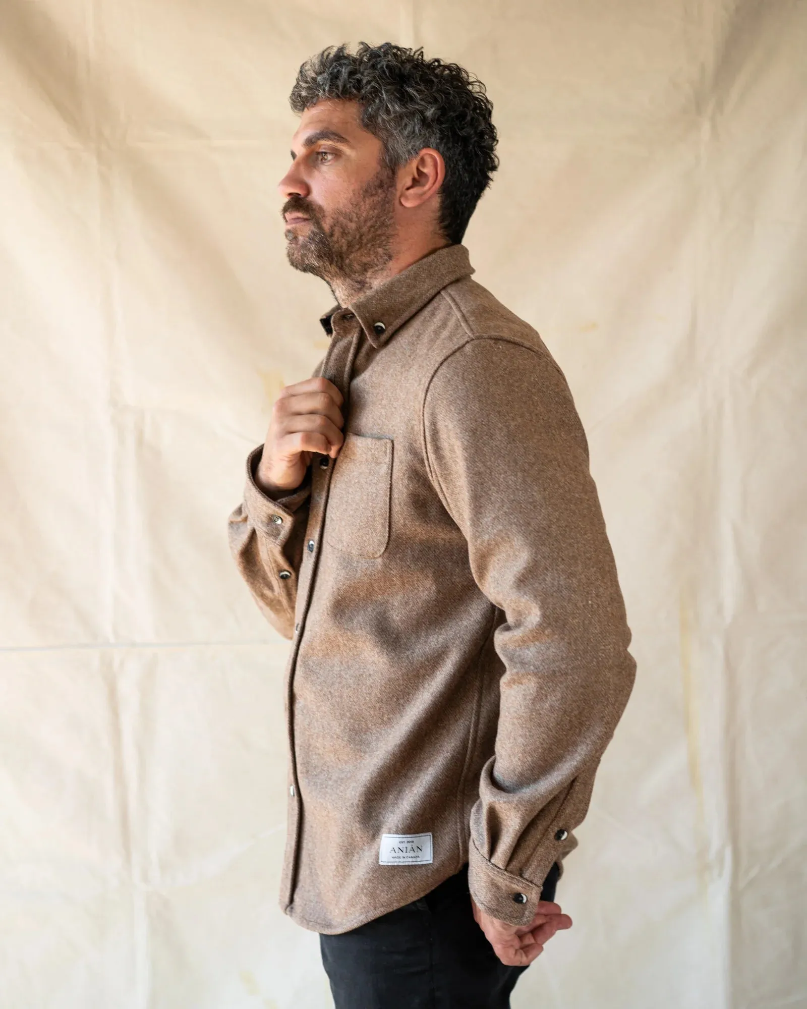 Men's Modern Melton Wool in Oyster